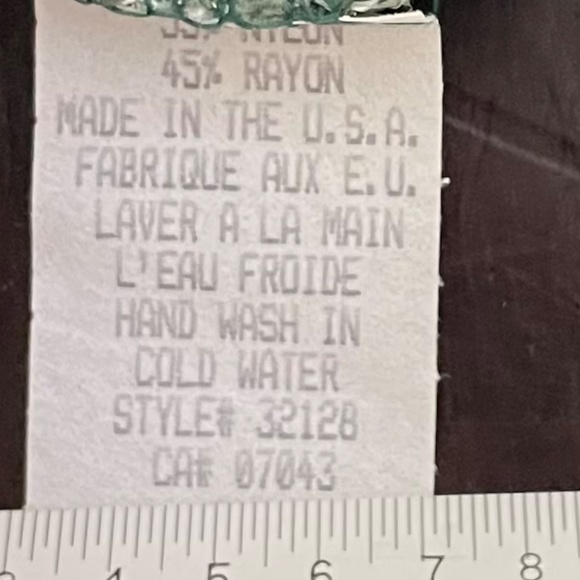 Ninety women’s dressed  T-shirt size Small green yellow, sheer, made in USA - Picture 6 of 9